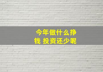 今年做什么挣钱 投资还少呢